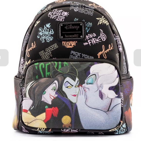 Loungefly Disney Villains Maleficent Ursula Cruella Scar Hades Mini Backpack - Picture 1 of 10